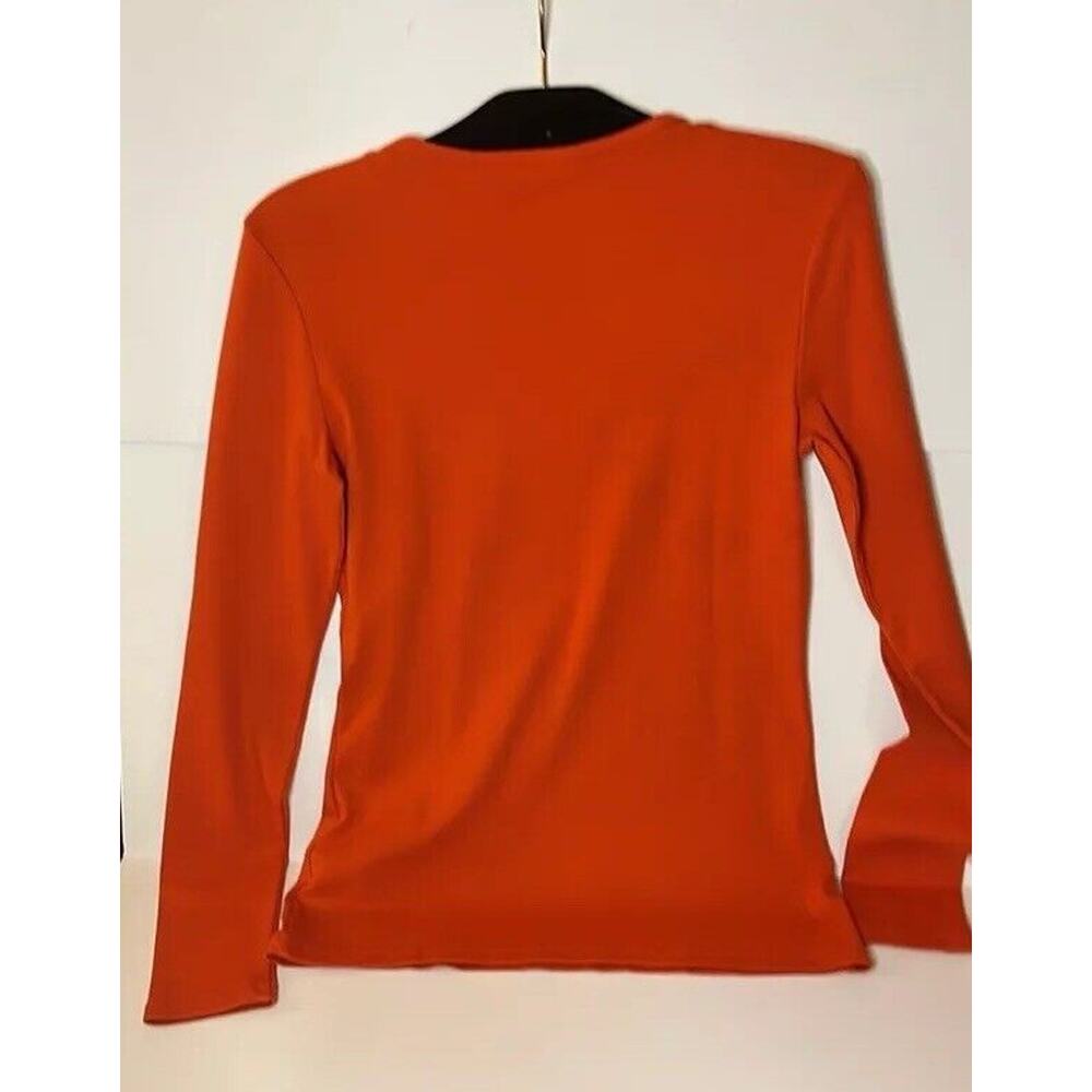 Lauren Ralph Lauren Women's BLACK LABEL Long-Sleeve Top, Orange, PS - Picture 2 of 5